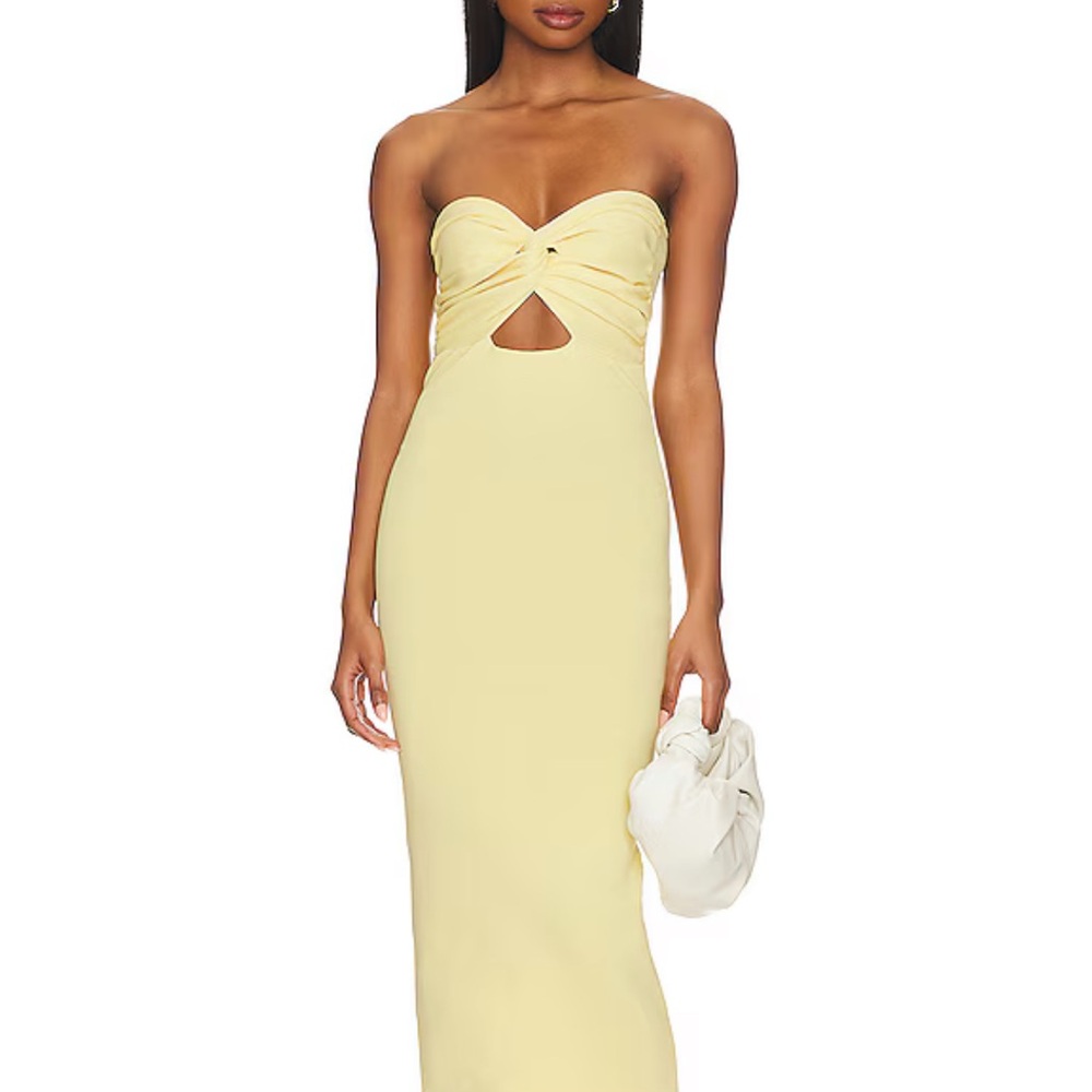SNDYS yellow bandeau dress
